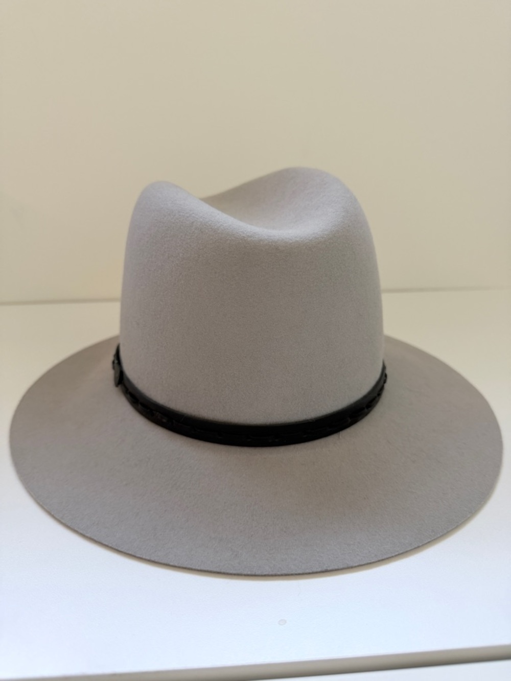 Rag & Bone Wool Fedora Hat Beige Wide Brim Size S Bella Hadid Model Off Duty